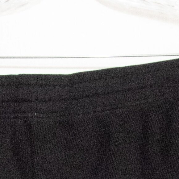 Black Knit Drawstring Jogger Pants With Blue Stripes For Men - Picture 6 of 8